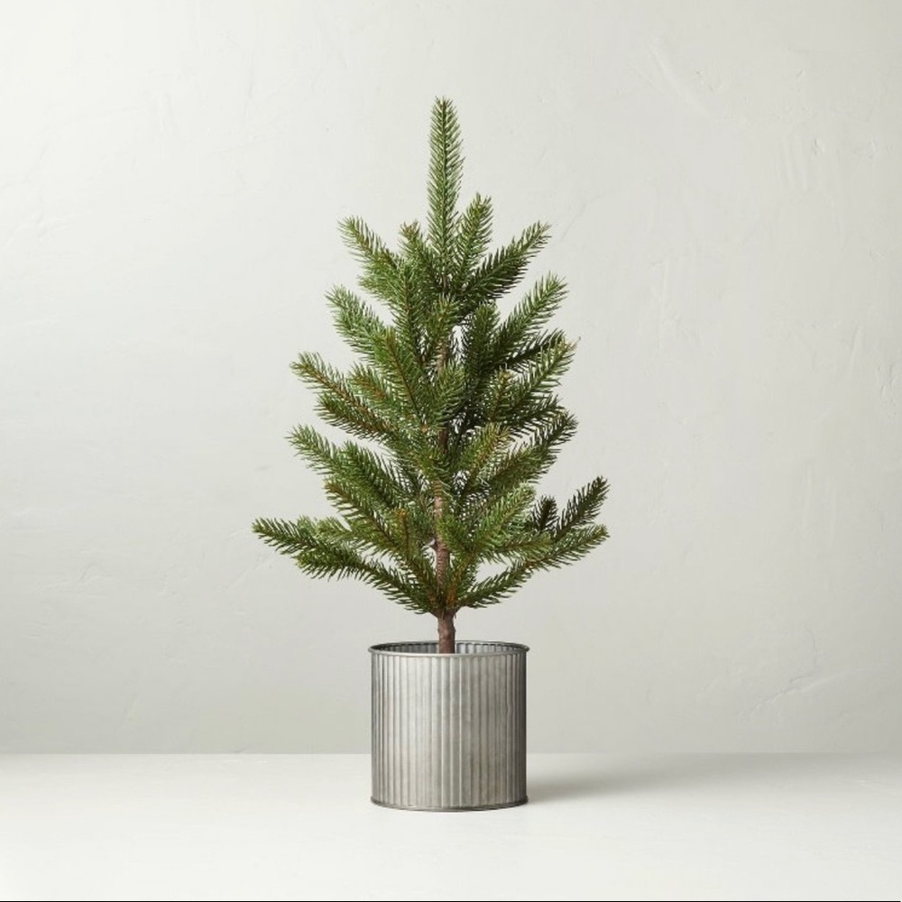 1 Large Faux Pine Tree in Galvanized Pot - Hearth & Hand